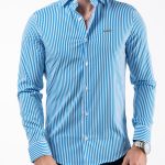 Camisa risca Intermédia - Azul Índigo
