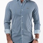 Camisa risca Intermédia - Azul Marinho