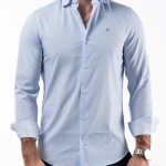 Camisa risca fina - azul