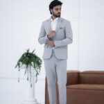 Fato 2 Botões Slim Fit Cinza