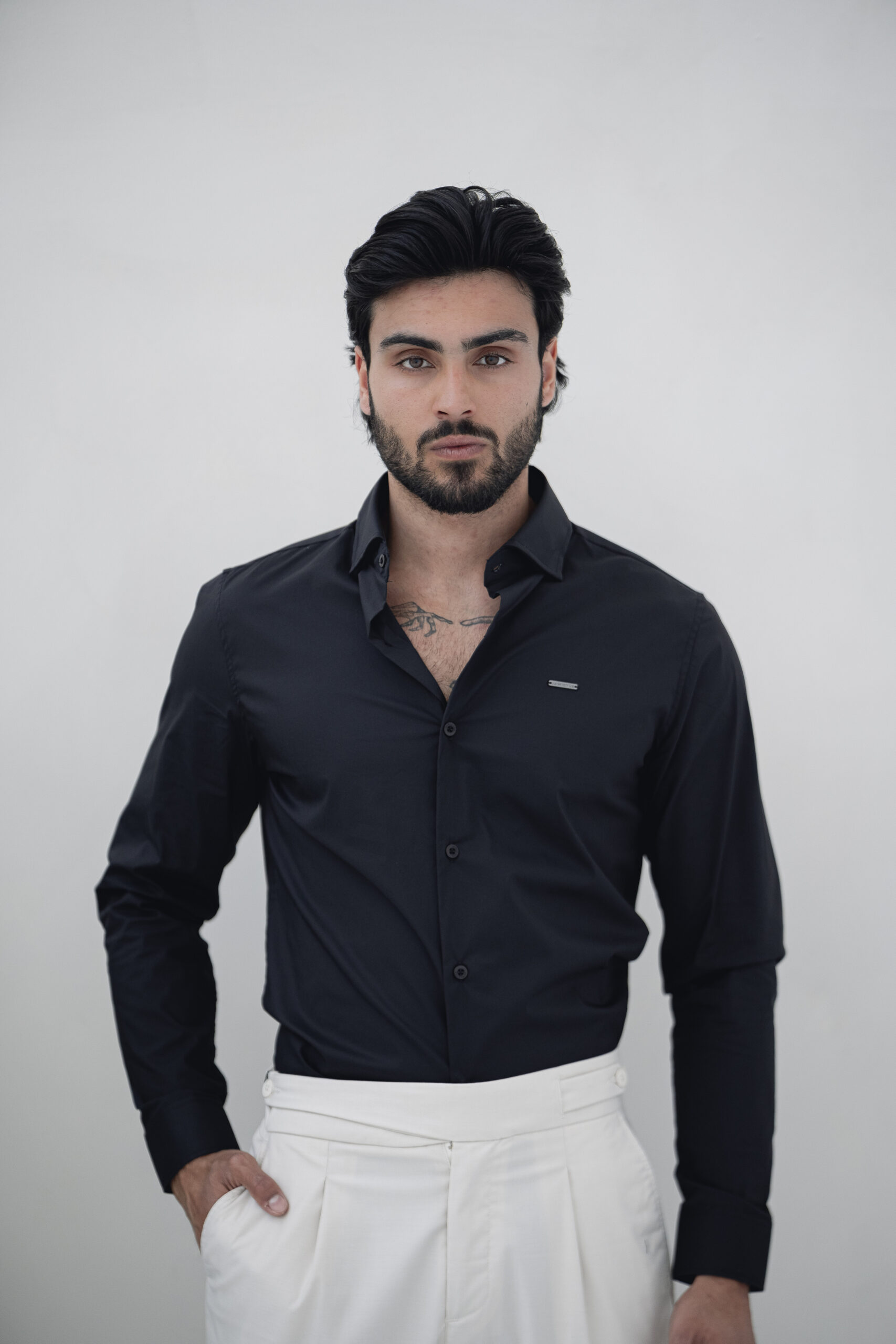 DSC03272 Camisa Slim Firenze Preta - Image 1