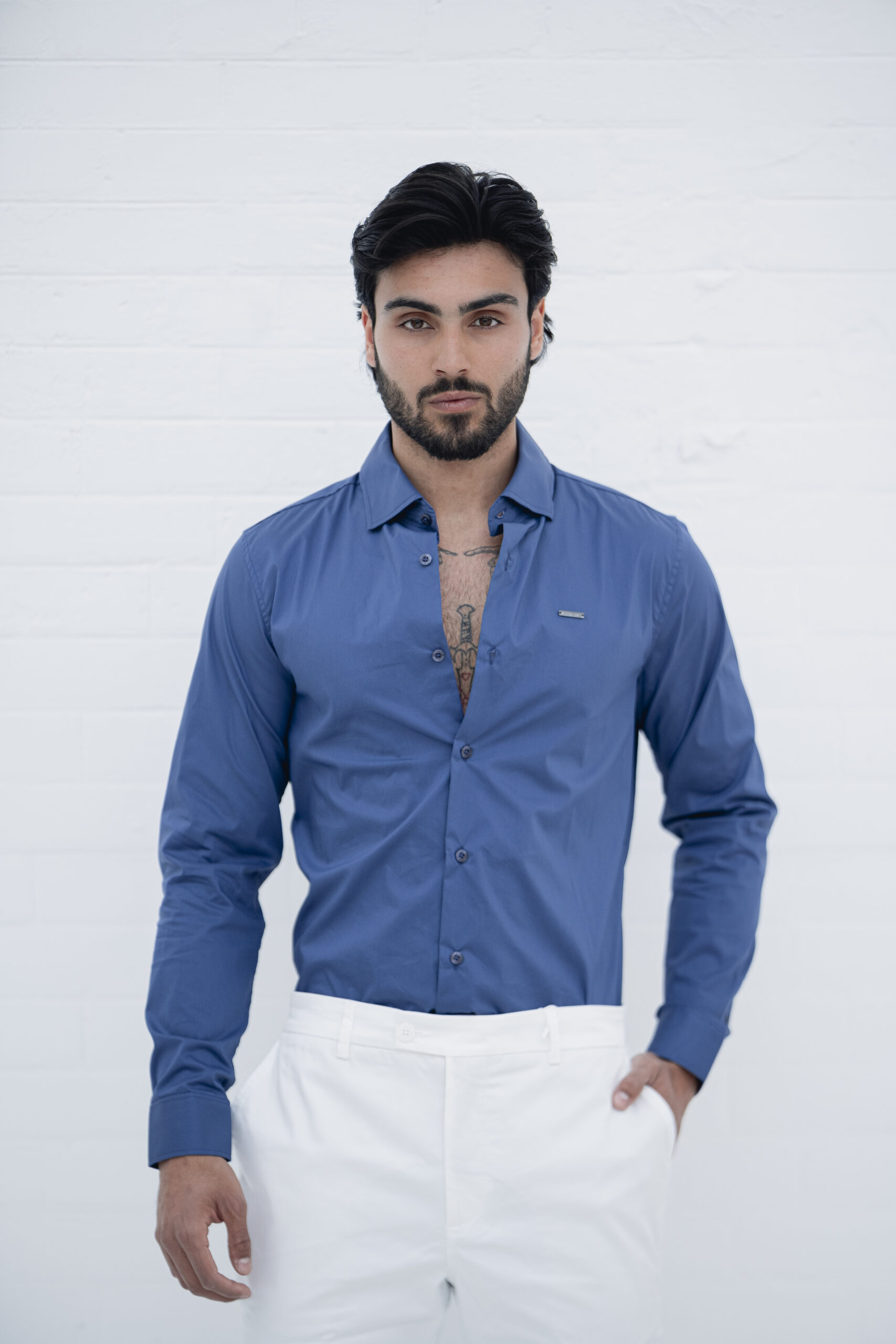 DSC03284 Camisa Slim Firenze Azul - Image 1