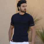 T shirt entraçada azul