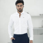 Camisa branca gola italiana